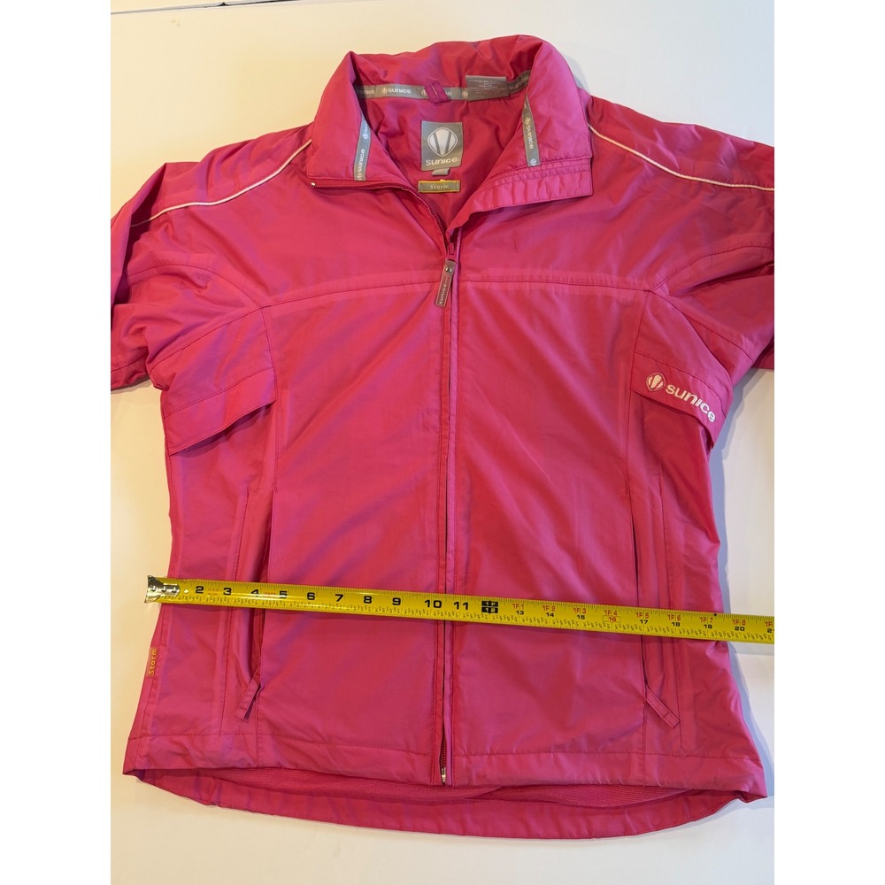 Sunice Storm Womens Pink Full Zip Golf Jacket Mesh Lined Mock Neck Size M - Picture 5 of 9
